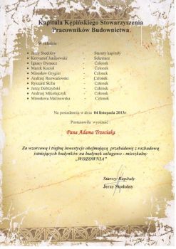 Stara Wozownia - wyróżnienia - Bauter Sp. z o.o.